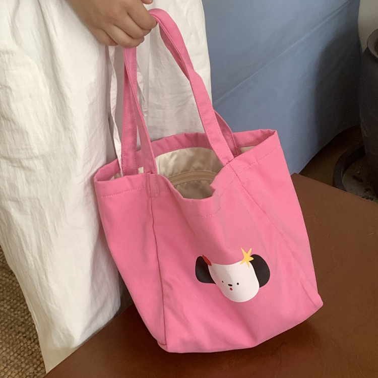 日系可爱设计师帆布包小个子单肩包大容量女生早八通勤小号托特包