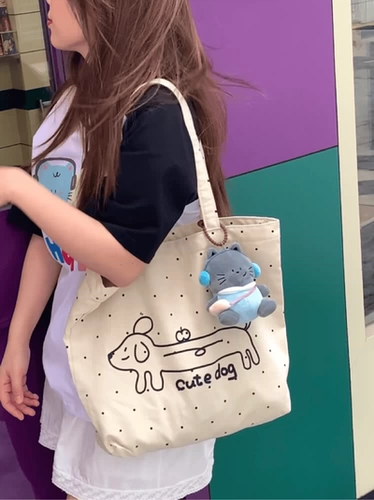 Белая вместительная и большая сумка на одно плечо, оригинальный шоппер