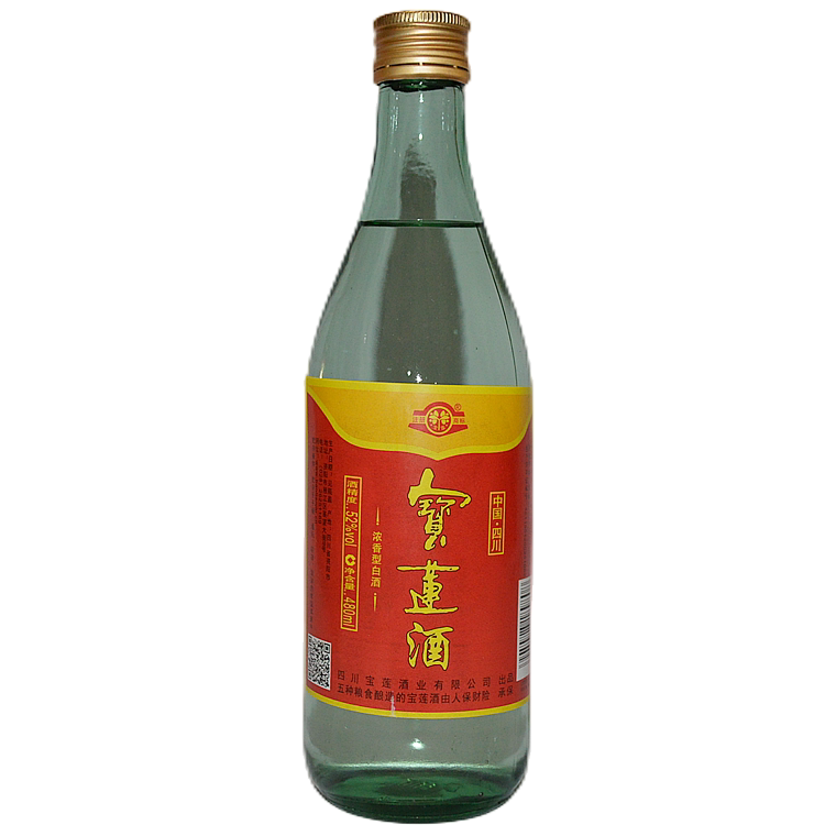 宝莲酒52度浓香型高度白酒480ml玻璃瓶装四川老牌五种粮食酿造酒