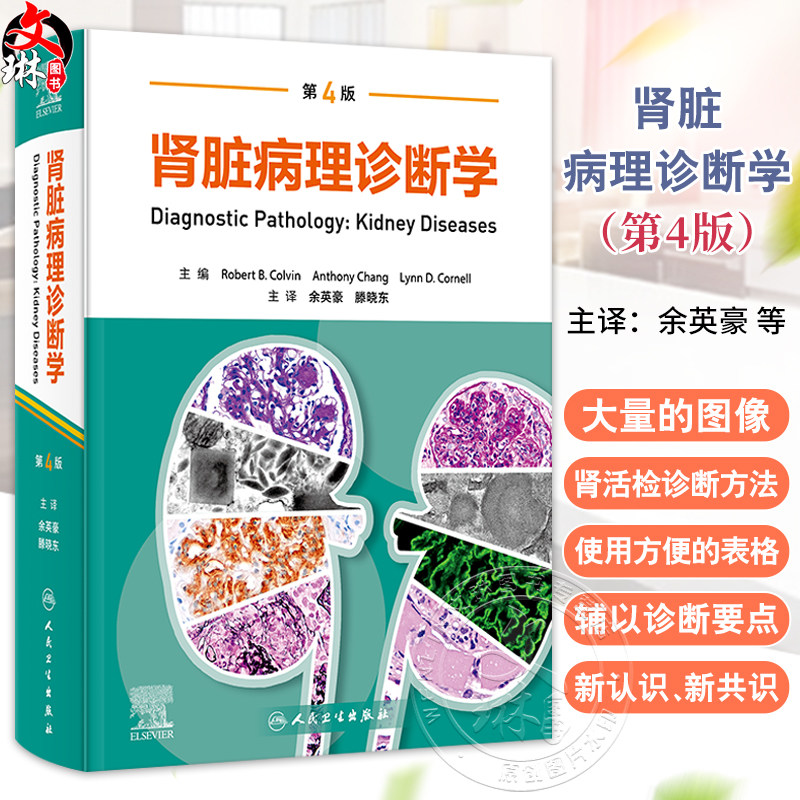 肾脏病理诊断学 第4四版 余英豪 滕晓东 主译 全面介绍了超过265种肾脏疾病的关键病理和临床特征 9787117374088 人民卫生出版社