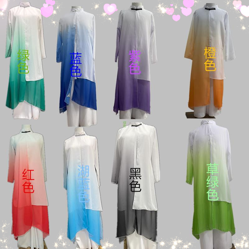 新款水墨演出服男女太极拳再别康桥书生中国风飘逸表演古典舞服装