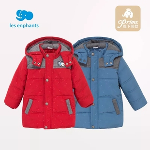 男童冬季 丽婴房专柜正品 红色带防风口学院风棉服外套