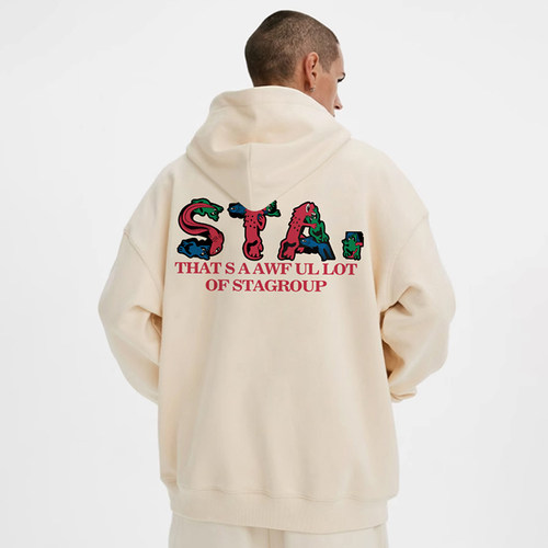 STA卡通趣味动物加绒卫衣帽衫