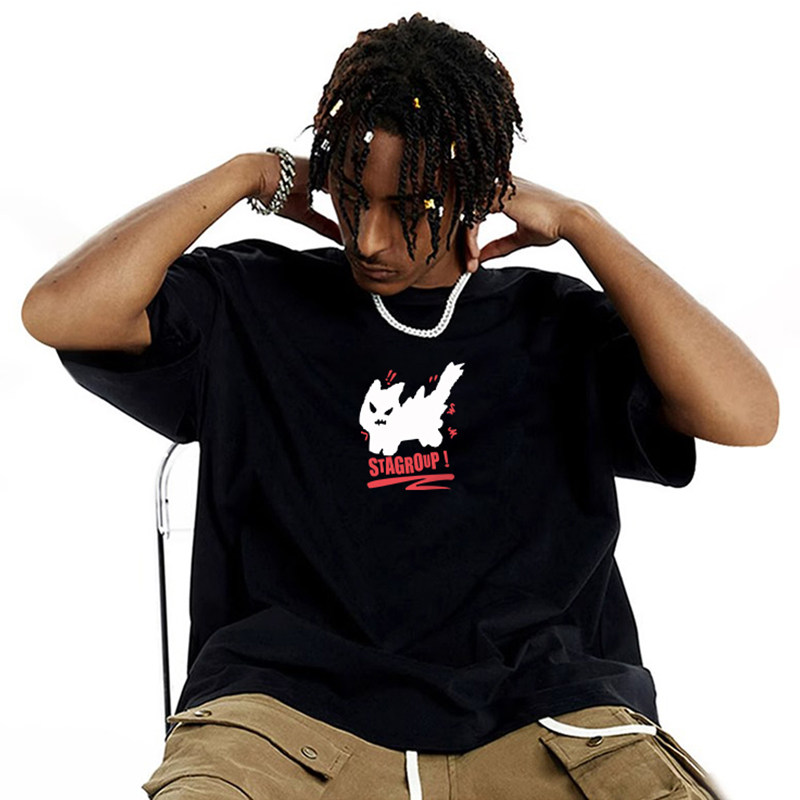 STA美式潮牌字母印花纯棉短袖T恤