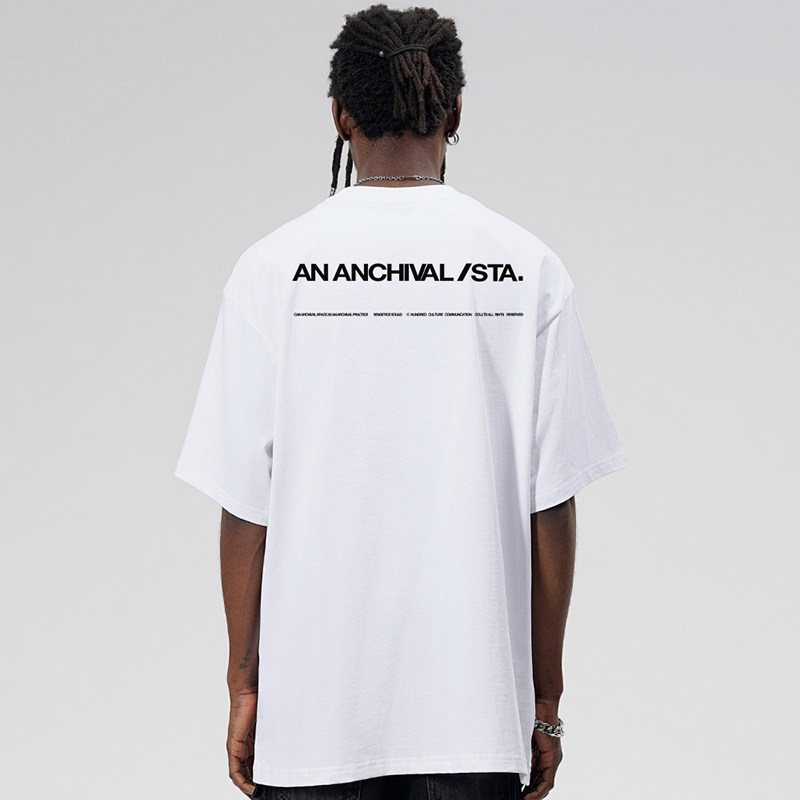 STA长条黑体字印花纯棉短袖t恤