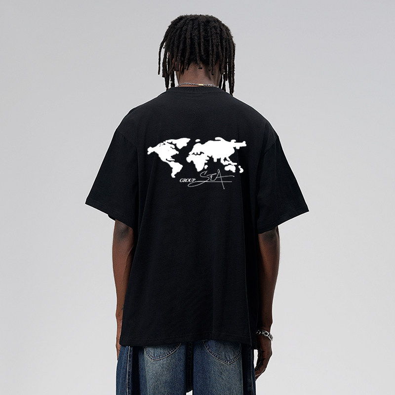 STA美式高街圆领字母印花纯棉T恤