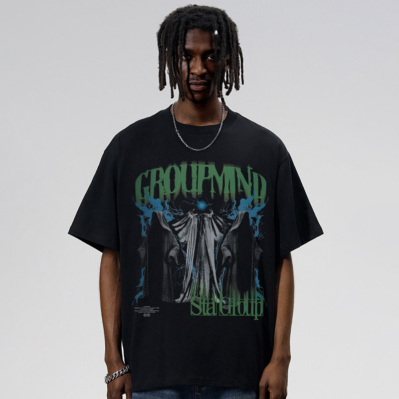 STA神秘人字母logo纯棉短袖男女