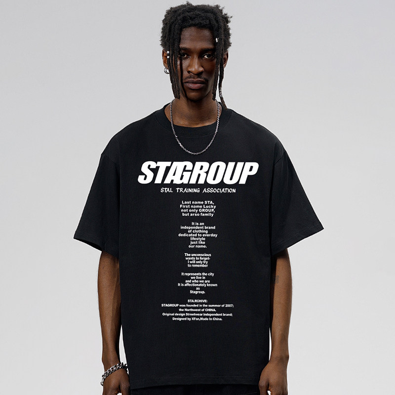 STA多字母段排版印花短袖男女