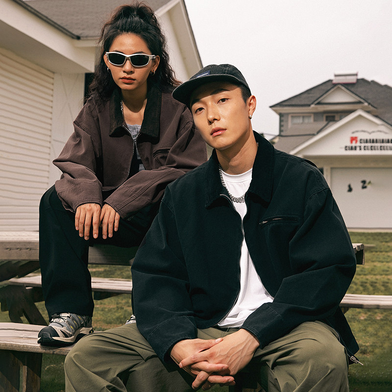 STA春秋重磅胸口拉链贴袋男女洗水牛仔衬衫复古长袖翻领衬衣外套,男装,衬衫,淘宝优惠券,粉丝福利购,淘宝优惠卷