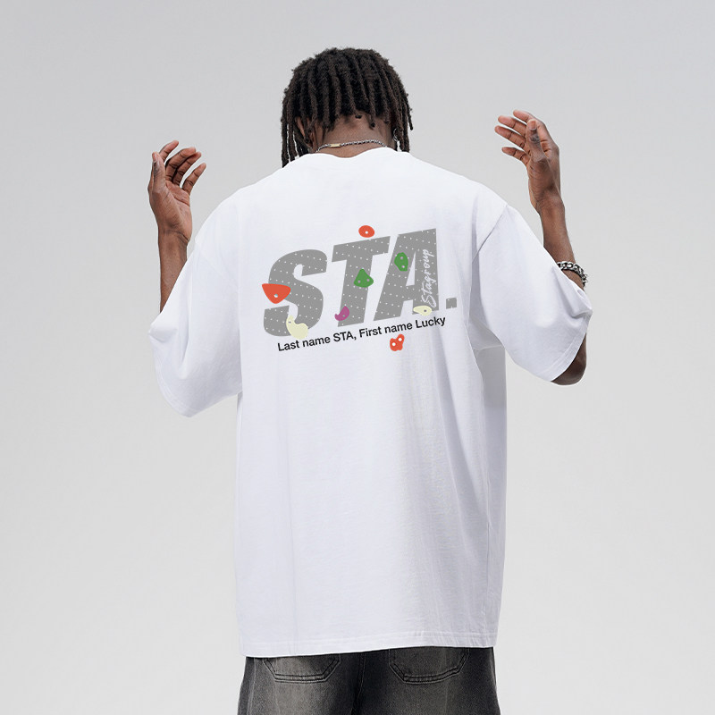 STA美式高街重磅潮牌字母印花T恤