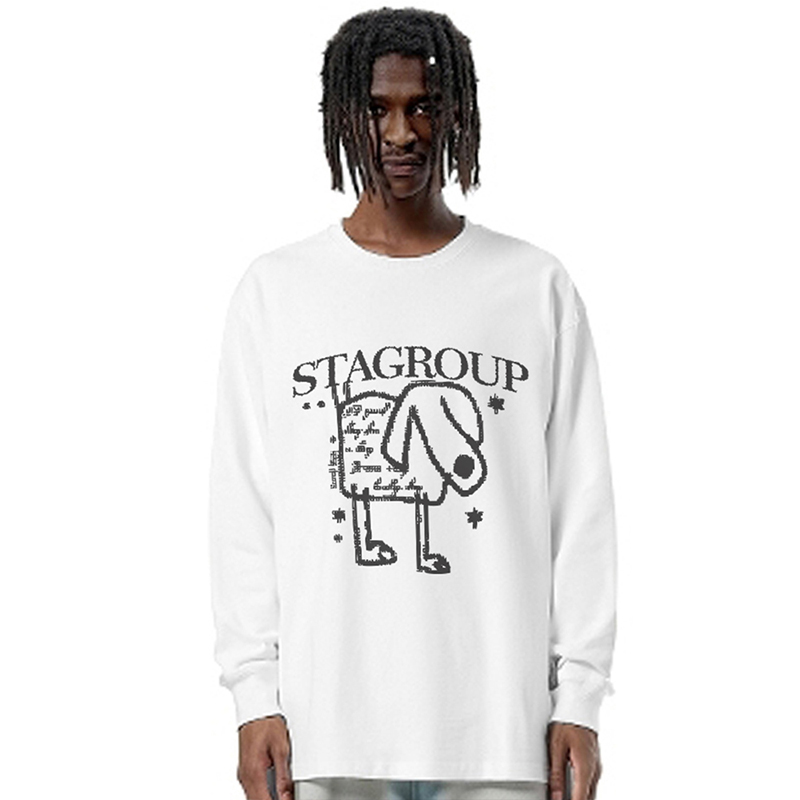 STA纯棉长袖t恤半袖宽松重磅上衣