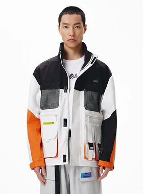 李宁运动风衣LNG未来玩家男女同款可拆卸包袋立领休闲外套FFAC008