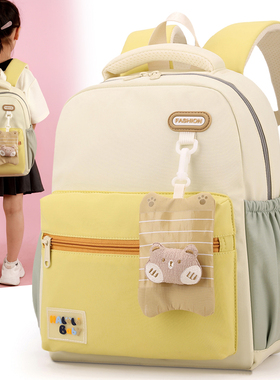 儿童韩系清新撞色双肩包幼儿园小中大班学前班轻便护脊带胸扣书包