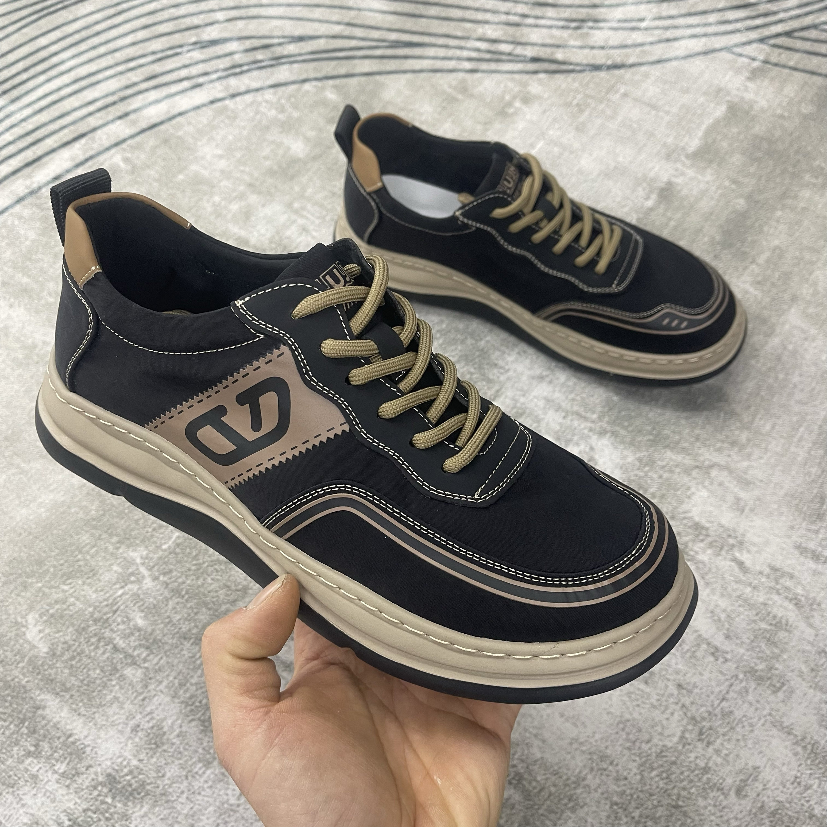 外贸新款小丑鞋6023男时尚百搭潮男鞋超轻底舒适休闲男冰丝布鞋男