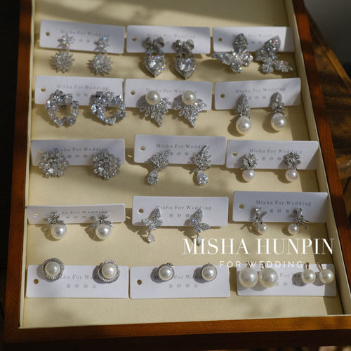 新款韩式气质百搭锆石耳夹耳环