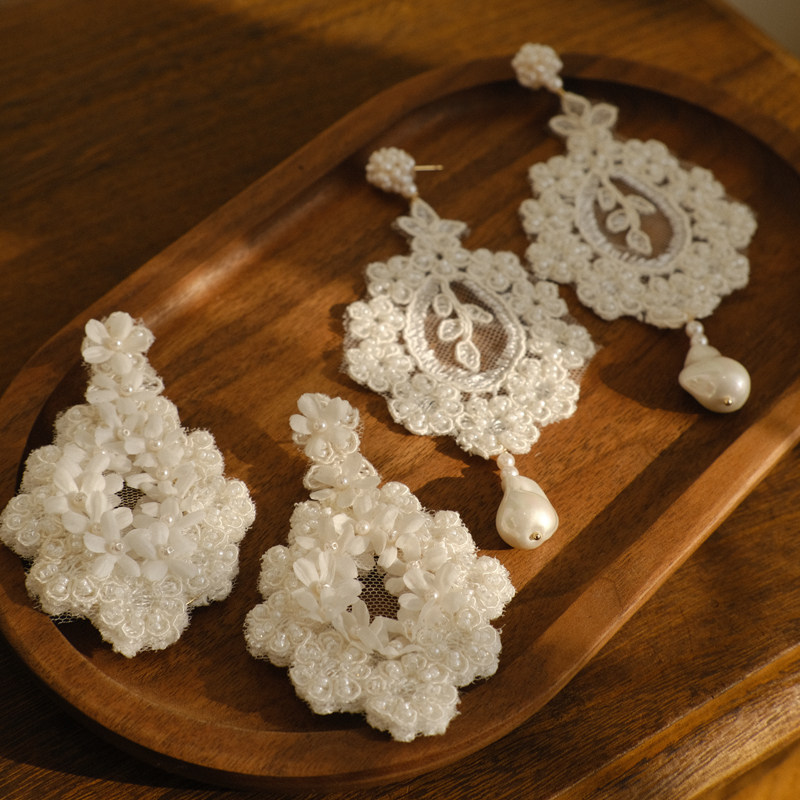 蜜纱婚品新款韩式时尚个性复古夸张耳环新娘婚纱礼服旅拍样片耳饰