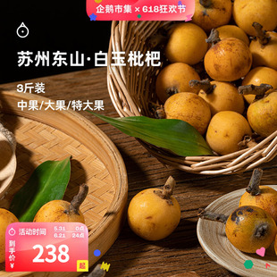 企鹅市集 白玉枇杷3斤 苏州东山10年老树枇杷鲜果现摘时令水果