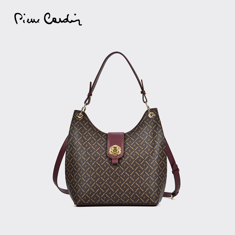 皮尔卡丹2023新款女式包包腋下包挎包单肩包复古耐磨老花经典包