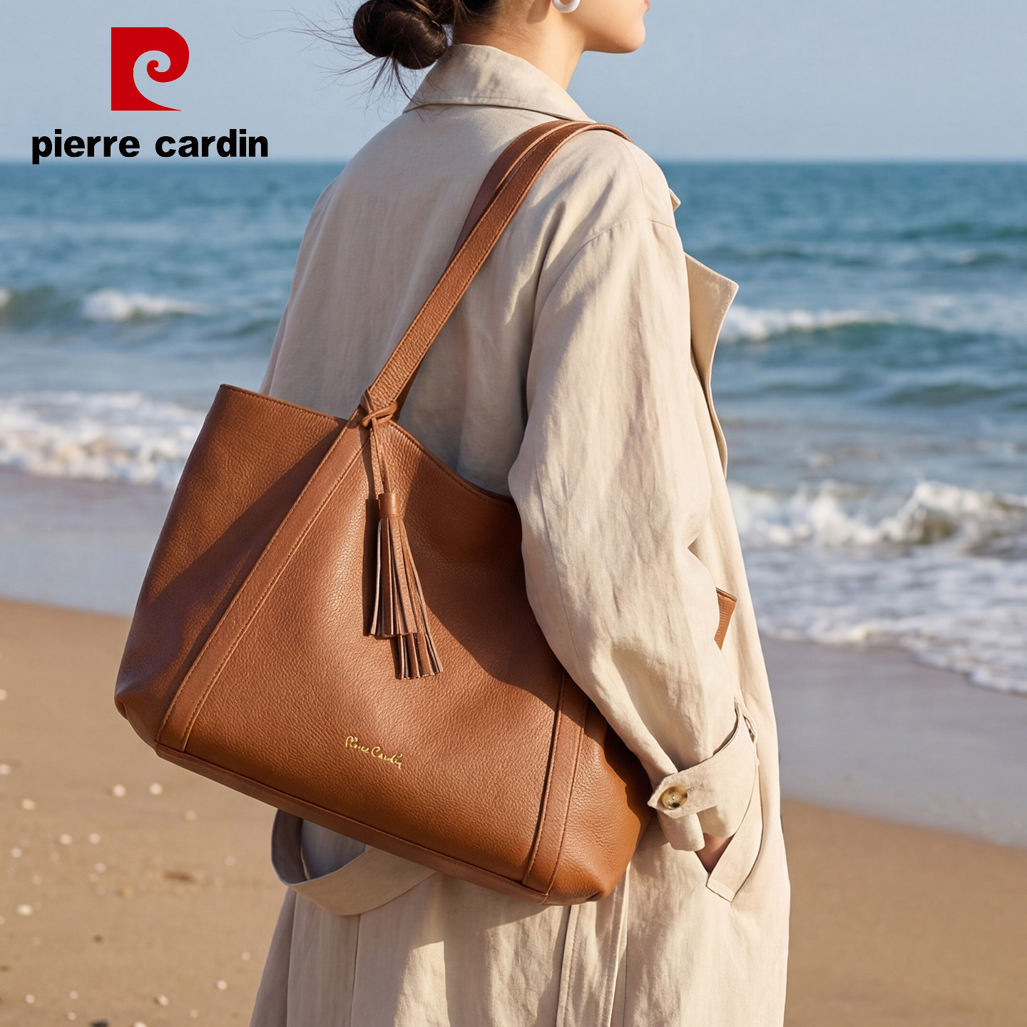 皮尔卡丹包包女2026新款头层牛皮大容量软托特包A4通勤单肩电脑包,箱包皮具/热销女包/男包,托特包,淘宝优惠券,粉丝福利购,淘宝优惠卷