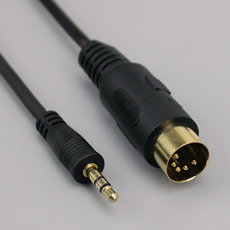 老式收录机唱机MIDI转3.5mm音频线 五针midi转3.5录音连接线