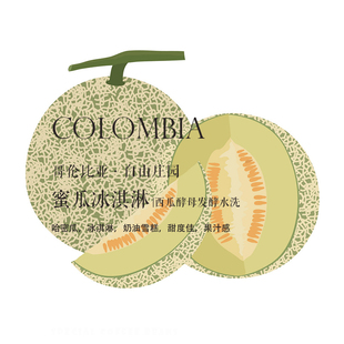 咖啡豆下单烘焙 哥伦比亚 Colombia 白山庄园蜜瓜冰淇淋 酵母水洗
