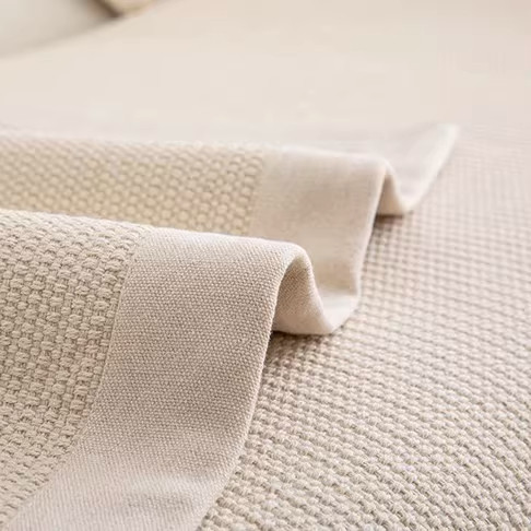 米白沙发垫日式高档棉麻坐垫子四季通用防滑亚麻沙发盖布加厚罩巾