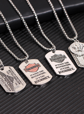 潮人百搭个性军牌hiphop吊坠太钢项链男嘻哈配饰女网红蹦迪挂件