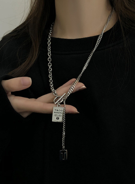 长款钛钢卫衣项链女ins小众设计感毛衣链子男潮嘻哈百搭中性配饰