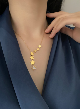 小众高级感钛钢不掉色七星项链