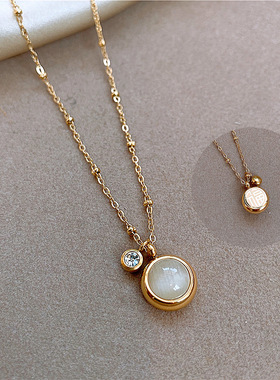 猫眼钛钢项链女夏轻奢小众