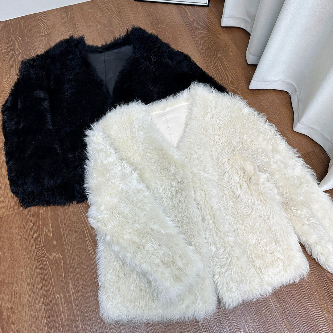 经典中长款 西班牙卷毛托斯卡纳皮毛一体羊毛皮草外套女秋冬2025