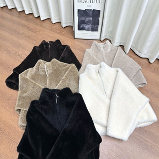 拉贡平替 小米卷全羊毛羊剪绒皮毛一体夹克外套立领新皮草外套女