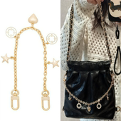 适用于小C三合一流浪包装 饰链条腋下包改造桃心五角星金属链配件