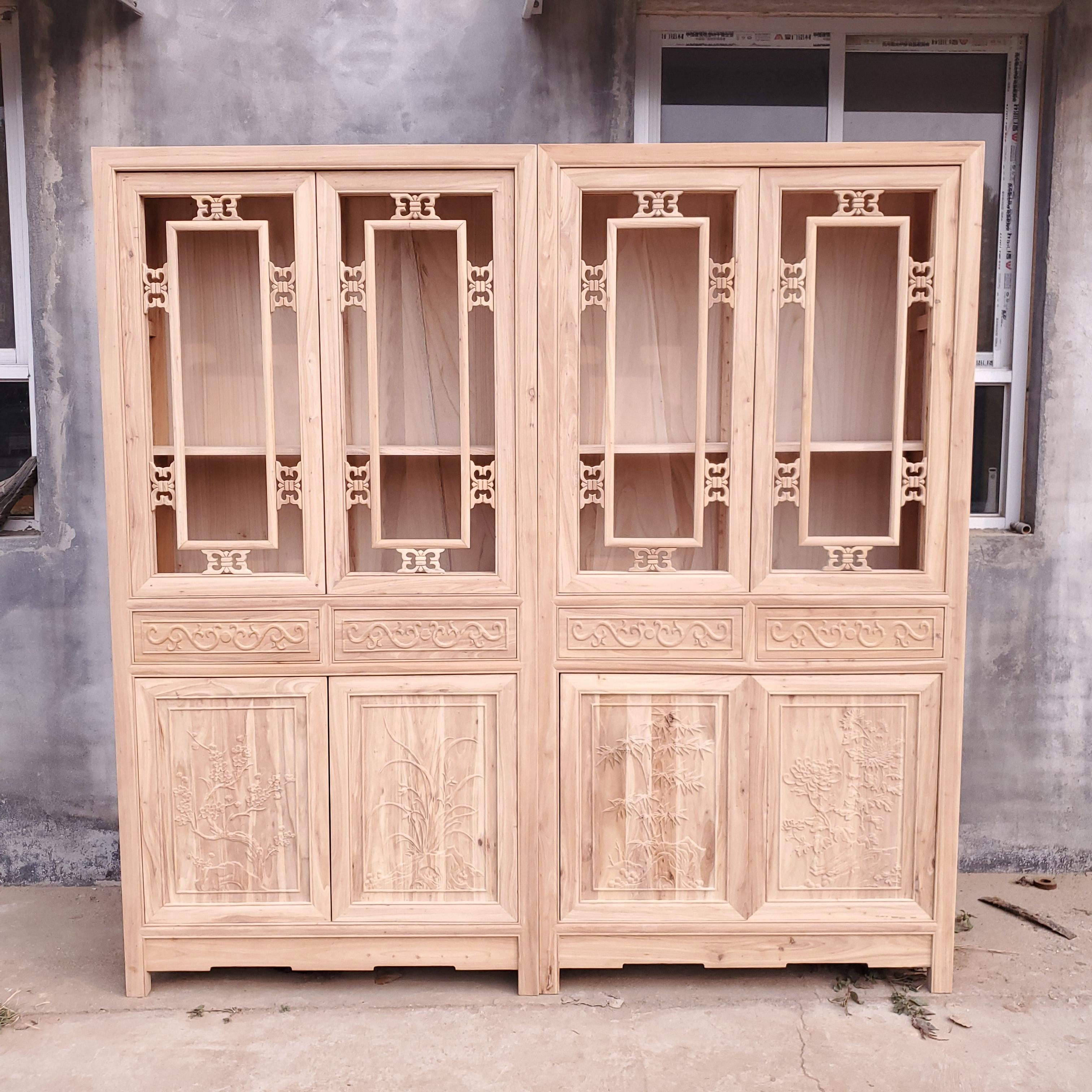 榆木书柜三组合书橱书橱明清仿古