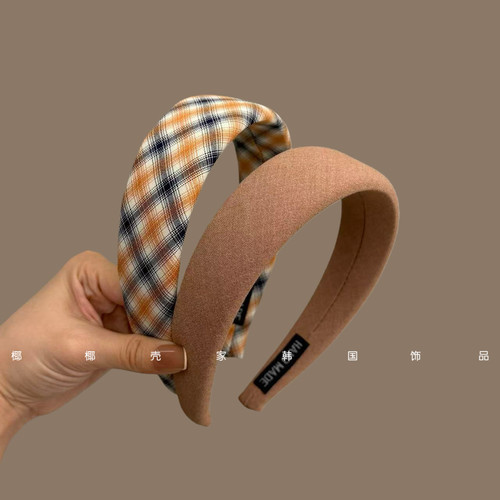 韩版新款高级感简约气质条纹布艺海绵发箍复古时尚外出压发头箍女