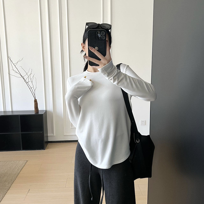 现货LU同源Love 女士莫代尔拉绒长袖套头衫|