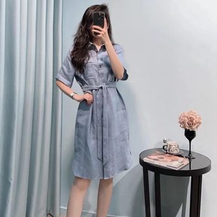 现货Max同源桑蚕丝深圳南油2025春夏百搭亚麻连衣裙SALUTE