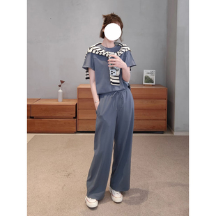 休闲裤 现货ICIC小禾同源「液态冰川」湖蓝棉弹双面布T恤 同款