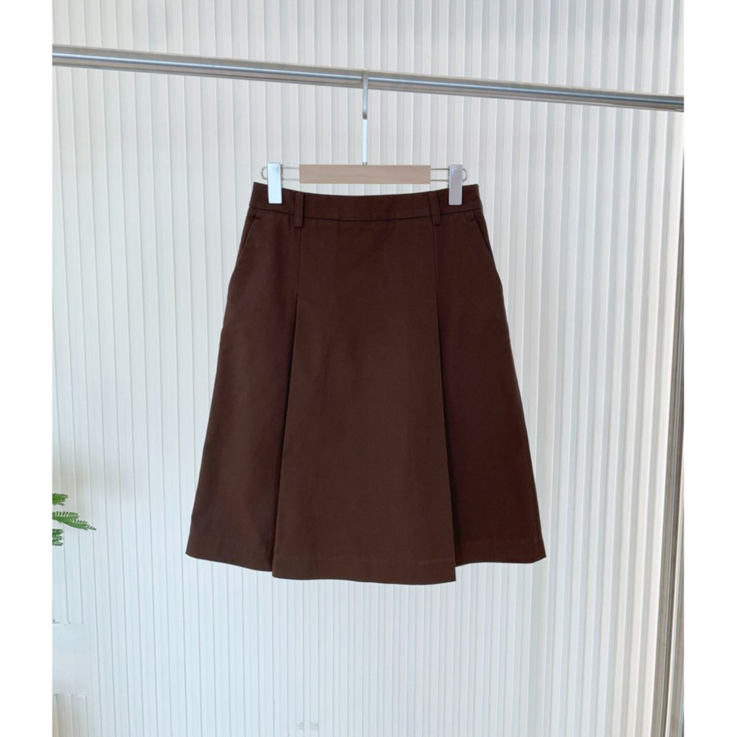 现货ICIC小禾同源纯棉江苏南通女装新款高密全棉斜纹及膝半身裙