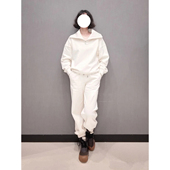 束脚长裤 现货ICIC小禾女装 同款 全棉摇粒针织布翻领宽松卫衣 春季