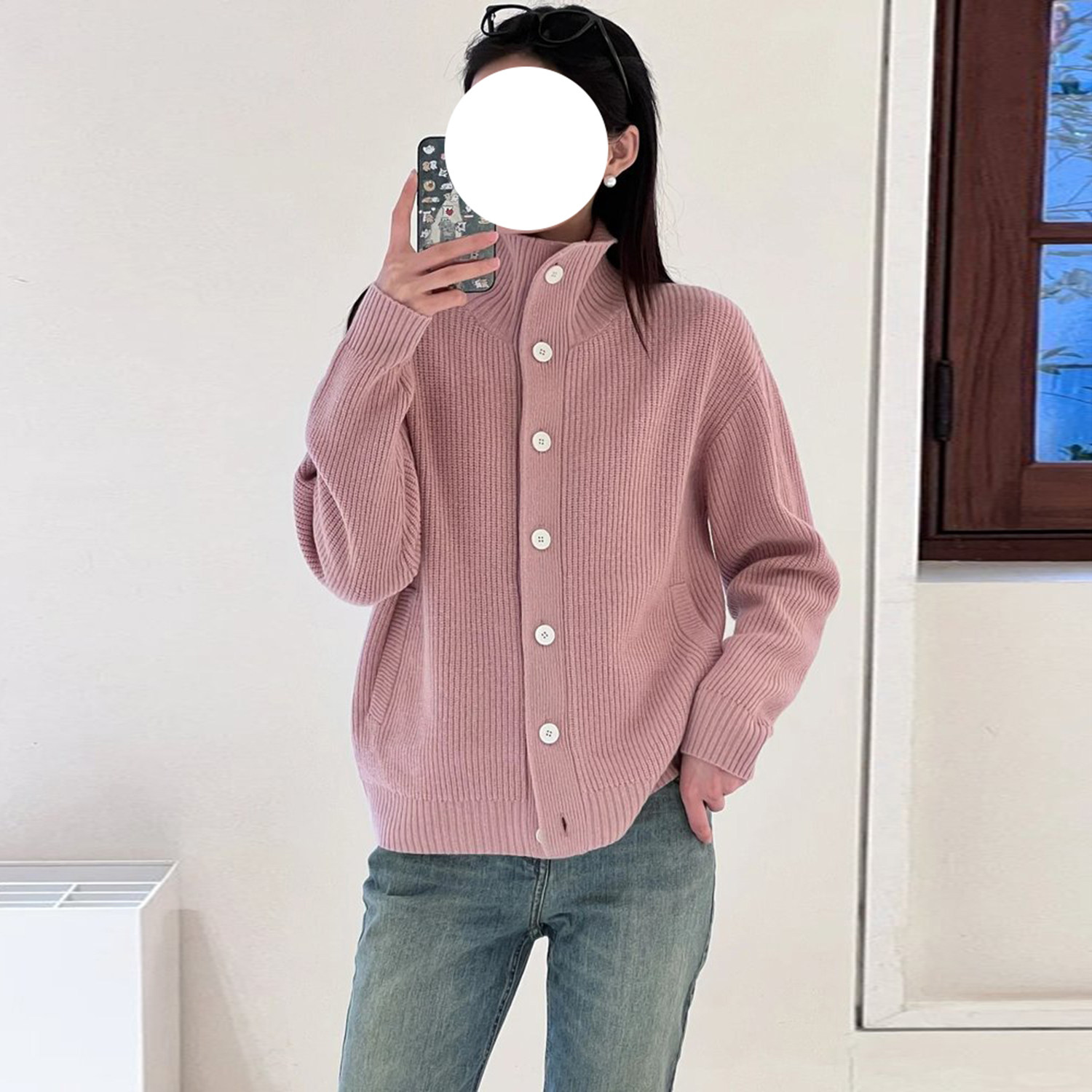 现货ICIC小禾「粉雾绒壳」女装新款牦牛绒针织开衫