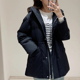 现货ICIC小禾同源鹅绒HUG羽绒服女装2025冬季羊毛法兰绒羽绒服