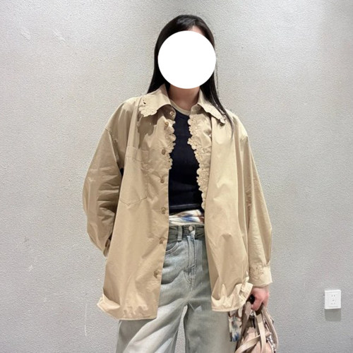 现货JN同源新品衬衫雕孔绣花长袖女 松弛感与精致感并存
