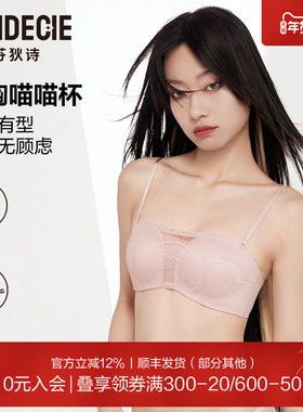 芬狄诗商场同款内衣女无钢圈蕾丝可拆肩带抹胸半杯文胸FB00447