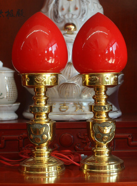 拜神纯铜招财供佛关公长明灯