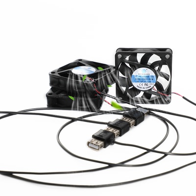 5VUSB公母头串联手机架专用风扇