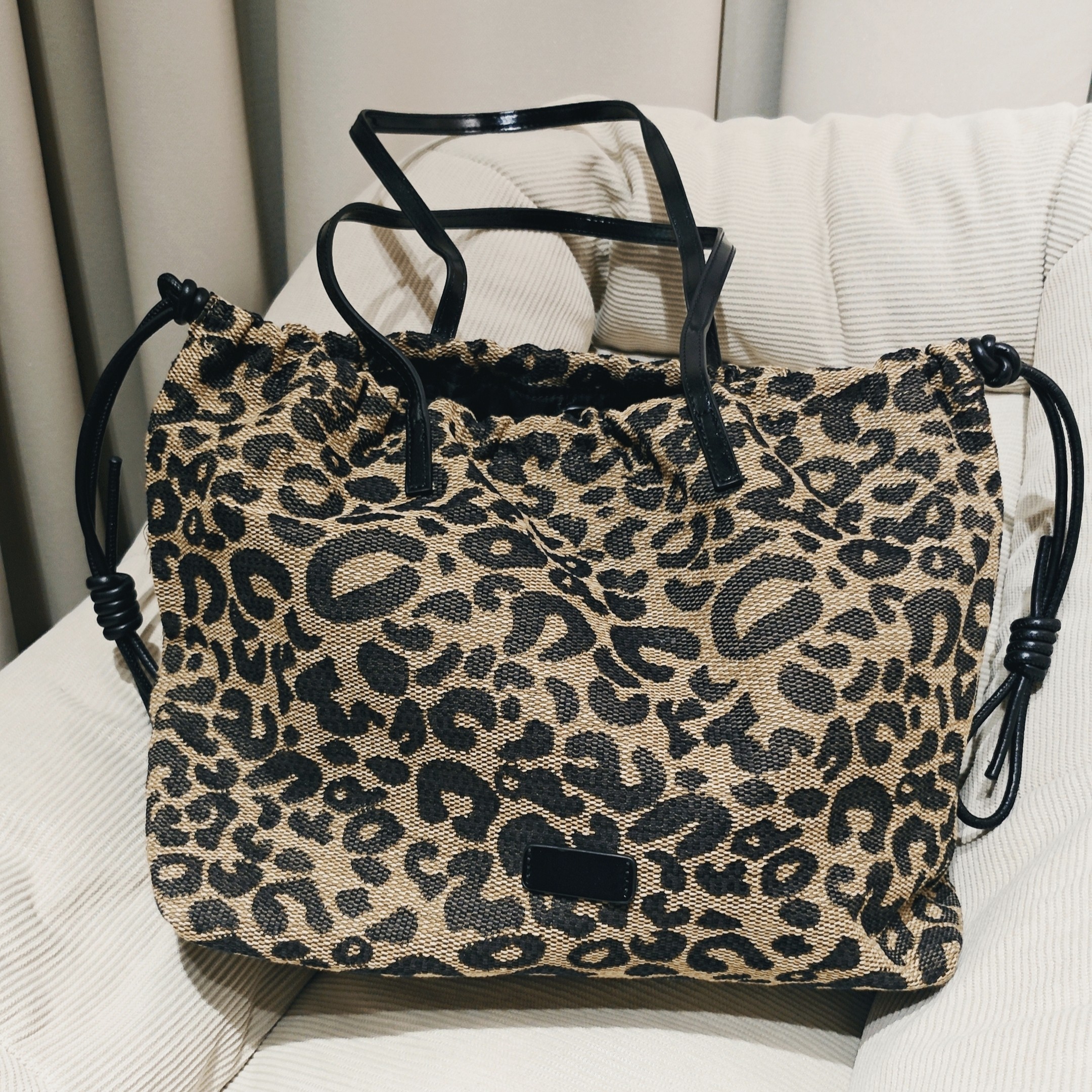 跨境热销豹纹托特包复古百搭束口单肩腋下女包通勤大容量手提女包,箱包皮具/热销女包/男包,通用款女包,淘宝优惠券,粉丝福利购,淘宝优惠卷