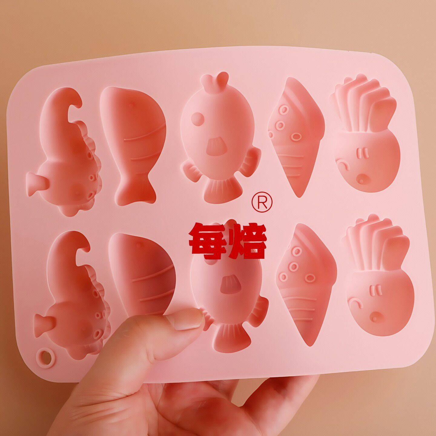 卡通海洋动物章鱼小鱼儿童DIY巧克力糖果水果QQ软糖冰块硅胶模具