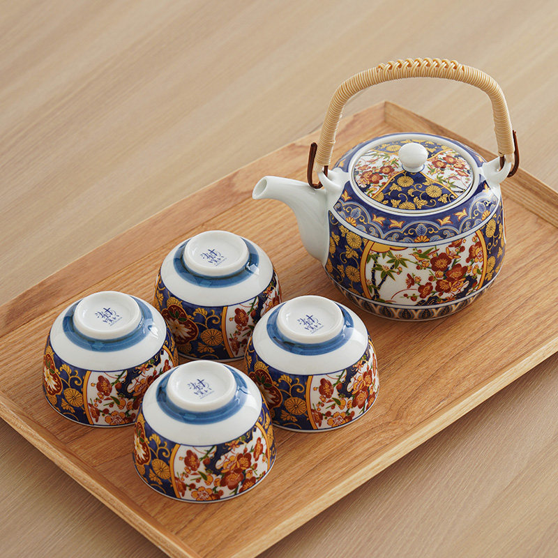 日本进口有田烧伊万里套餐茶杯茶具套餐日式品茗杯提梁茶壶礼盒