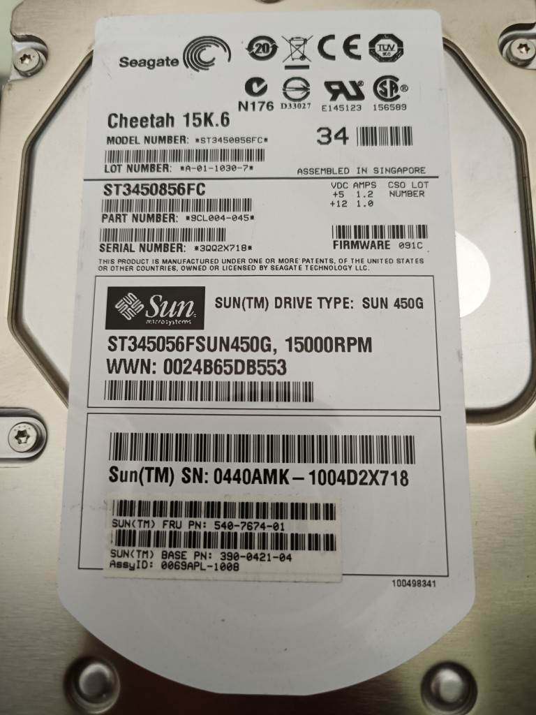 sun 540-7674-01 390-0421-04 st3450856fc 450g 15k fc 存储硬盘